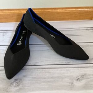 New women’s Rothy’s The Point black ballet knit point toe slip on flats.Size 9.5